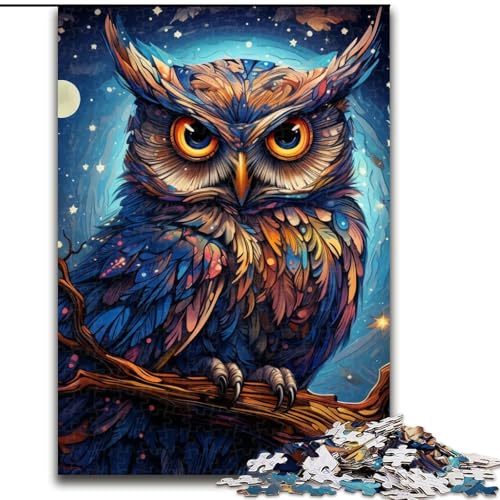 Puzzle 1000 Teile, Fantasy Art Owl Puzzles aus Pappe, Geburtstage, Weihnachten, Halloween, Thanksgiving, Ostern, 1000 Stück(26x38cm) von LiJianXXE