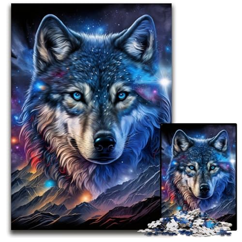 Puzzle 1000 Teile, Fantasy-Wolf, Kartonpuzzle für Erwachsene, kreatives Familienspiel und Heimdekoration, Teenager, 26x38cm/10,23x14,96 Zoll von LiJianXXE