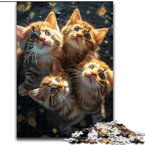 Puzzle 1000 Teile, Galaxy Shining Kittens, Puzzle aus Pappe, Geburtstage, Weihnachten, Halloween, Thanksgiving, Ostern, 1000 Teile(26x38cm) von LiJianXXE