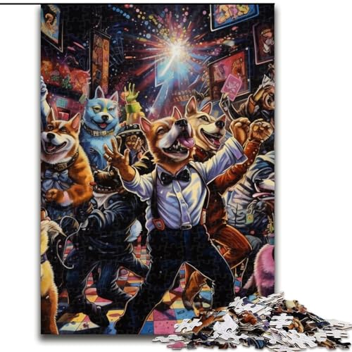 Puzzle 1000 Teile, Hundeparty-Puzzle aus Pappe, Geburtstage, Weihnachten, Halloween, Thanksgiving, Ostern, 1000 Teile(26x38cm) von LiJianXXE