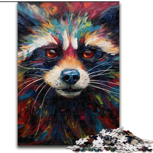 Puzzle 1000 Teile, Jigsaw Art Fantasy Waschbär-Puzzle aus Pappe, anspruchsvolles DIY-Denkspiel, perfektes Familienspiel oder dekoratives Geschenk, 1000 Teile(26x38cm) von LiJianXXE