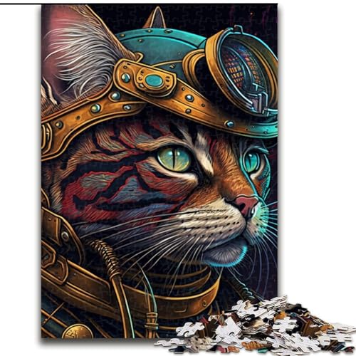 Puzzle 1000 Teile, Katze mit Helm aus Holz, Kinder ab 14 Jahren, 50x75cm, Spaß für die ganze Familie, Basteln, perfekt für Geburtstage, Feiertage Puzzle 1000 Teile, Katze mit Helm aus Holz, Kinder ab 14 Jahren, 50x75cm, Spaß für die ganze Familie, Basteln, perfekt für Geburtstage, Feiertage von LiJianXXE