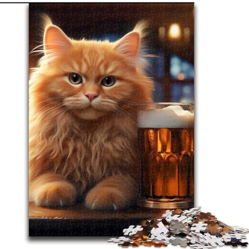 Puzzle 1000 Teile, Katze trinkt Bier, aus Holz, Kinder ab 14 Jahren, 50x75cm, Spaß für die ganze Familie, Basteln, perfekt für Geburtstage, Feiertage Puzzle 1000 Teile, Katze trinkt Bier, aus Holz, Kinder ab 14 Jahren, 50x75cm, Spaß für die ganze Familie, Basteln, perfekt für Geburtstage, Feiertage von LiJianXXE