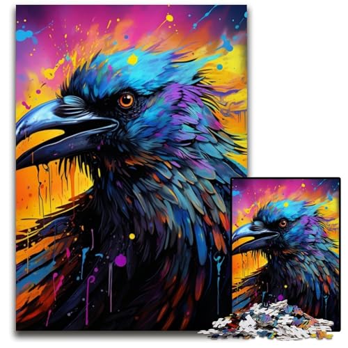 Puzzle 1000 Teile, Krähenblumen, Puzzle für Erwachsene, für Heimdekoration, Gehirntraining, 26x38cm/10,23x14,96 Zoll von LiJianXXE