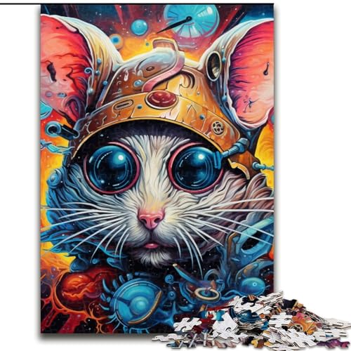 Puzzle 1000 Teile, Kunst-Tiermaus-Puzzle aus Holz, Geschenk zur Gehirnherausforderung, pädagogische Aktivität für Teenager, 1000 Teile(50x75cm) von LiJianXXE