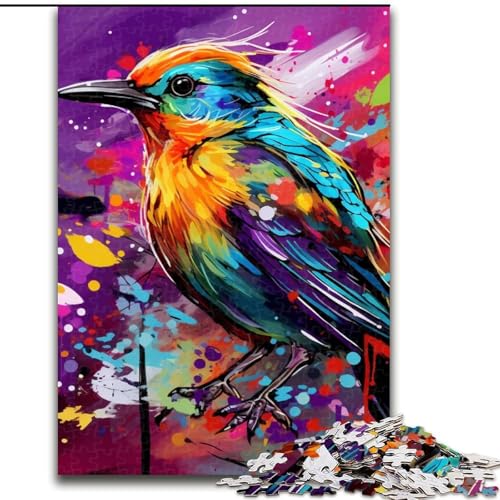 Puzzle 1000 Teile, Kunstvogel aus Holz, perfektes Weihnachts- und Neujahrsgeschenk, Feiertagsgeschenk, 50x75cm, Lernspielzeug für Teenager, Heimbüro-Dekor von LiJianXXE