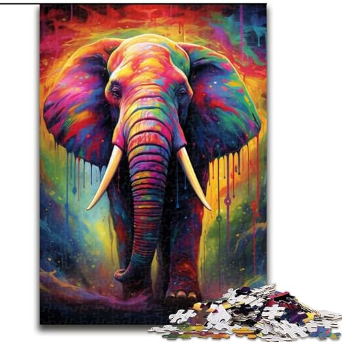 Puzzle 1000 Teile, Psychedelischer Elefant, aus Holz, Kinder ab 14 Jahren, 50x75cm, Spaß für die ganze Familie, Basteln, perfekt für Geburtstage, Feiertage Puzzle 1000 Teile, Psychedelischer Elefant, aus Holz, Kinder ab 14 Jahren, 50x75cm, Spaß für die ganze Familie, Basteln, perfekt für Geburtstage, Feiertage von LiJianXXE