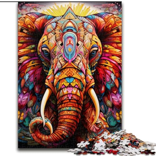 Puzzle 1000 Teile, Psychedelischer Elefant, aus Holz, Kinder ab 14 Jahren, 50x75cm, Spaß für die ganze Familie, Basteln, perfekt für Geburtstage, Feiertage Puzzle 1000 Teile, Psychedelischer Elefant, aus Holz, Kinder ab 14 Jahren, 50x75cm, Spaß für die ganze Familie, Basteln, perfekt für Geburtstage, Feiertage von LiJianXXE