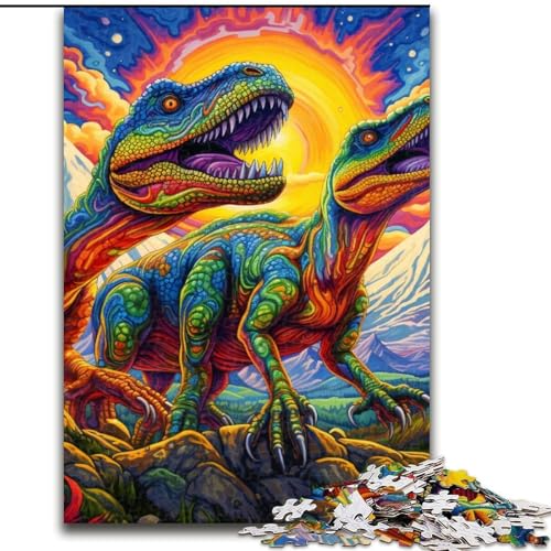 Puzzle 1000 Teile, Psychedelischer Tyrannosaurus Rex, aus Holz, Kinder ab 14 Jahren, 50x75cm, Spaß für die ganze Familie, Basteln, perfekt für Geburtstage, Feiertage Puzzle 1000 Teile, Psychedelischer Tyrannosaurus Rex, aus Holz, Kinder ab 14 Jahren, 50x75cm, Spaß für die ganze Familie, Basteln, perfekt für Geburtstage, Feiertage von LiJianXXE