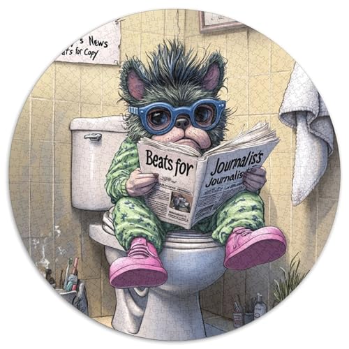 Puzzle 1000 Teile, Pug Go Toilet, 1000 Teile, rundes Puzzle, Familienspielabend, Heimdekoration & Gehirntraining, Geschenk, 67,5 x 67,5 cm Puzzle 1000 Teile, Pug Go Toilet, 1000 Teile, rundes Puzzle, Familienspielabend, Heimdekoration & Gehirntraining, Geschenk, 67,5 x 67,5 cm von LiJianXXE