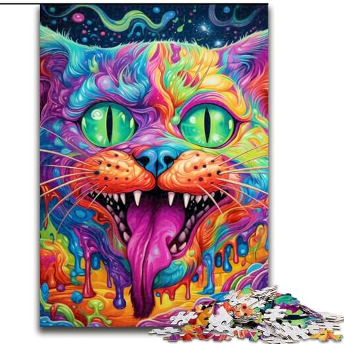 Puzzle 1000 Teile, Tier- und Katzen-Puzzle aus Holz, anspruchsvolles DIY-Denkspiel, perfektes Familienspiel oder dekoratives Geschenk, 1000 Teile(50x75cm) von LiJianXXE
