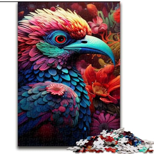 Puzzle 1000 Teile, bunter Kunstvogel aus Holz, hochschwieriges Denkspiel für Teenager, 50x75cm, Lernspielzeug für Teenager, Heimbüro-Dekor von LiJianXXE
