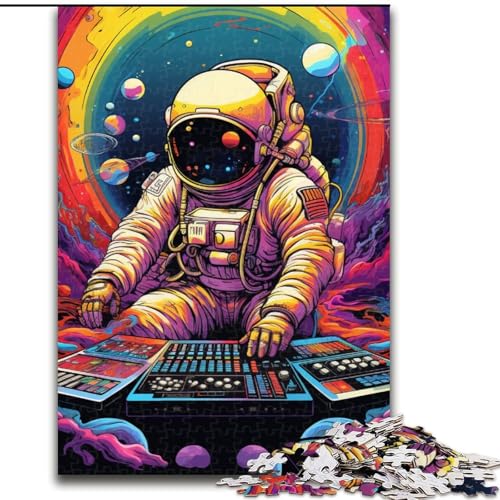 Puzzle 1000 Teile, buntes Astronauten-Puzzle aus Holz, anspruchsvolles DIY-Denkspiel, perfektes Familienspiel oder dekoratives Geschenk, 1000 Teile(50x75cm) von LiJianXXE