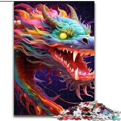 Puzzle 1000 Teile, farbenfroher Kunstdrache aus Holz, Eltern, Partner, Freunde – ab 14 Jahren, 50x75cm, für Heimdekoration, Gehirntraining Puzzle 1000 Teile, farbenfroher Kunstdrache aus Holz, Eltern, Partner, Freunde – ab 14 Jahren, 50x75cm, für Heimdekoration, Gehirntraining von LiJianXXE