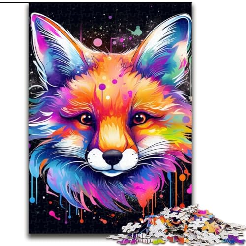 Puzzle 1000 Teile, farbenfroher Kunstfuchs aus Holz, Eltern, Partner, Freunde – ab 14 Jahren, 50x75cm, für Heimdekoration, Gehirntraining Puzzle 1000 Teile, farbenfroher Kunstfuchs aus Holz, Eltern, Partner, Freunde – ab 14 Jahren, 50x75cm, für Heimdekoration, Gehirntraining von LiJianXXE
