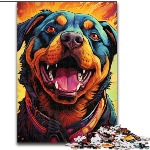 Puzzle 1000 Teile, farbenfrohes Rottweiler-Kunstwerk aus Holz, Kinder ab 14 Jahren, 50x75cm, Spaß für die ganze Familie, Basteln, perfekt für Geburtstage, Feiertage Puzzle 1000 Teile, farbenfrohes Rottweiler-Kunstwerk aus Holz, Kinder ab 14 Jahren, 50x75cm, Spaß für die ganze Familie, Basteln, perfekt für Geburtstage, Feiertage von LiJianXXE
