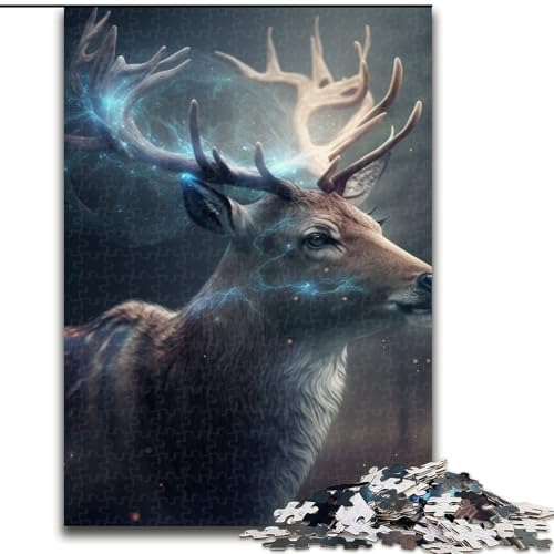 Puzzle 1000 Teile, niedlicher Hirsch aus Holz, hochschwieriges Denkspiel für Teenager, 50x75cm, Lernspielzeug für Teenager, Heimbüro-Dekor von LiJianXXE