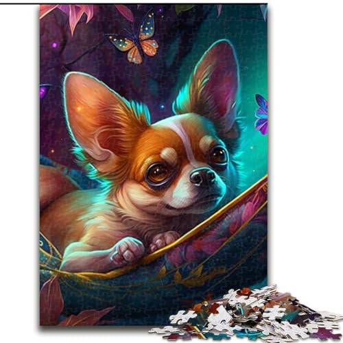 Puzzle 1000 Teile, wunderschöner Chihuahua aus Holz, Eltern, Partner, Freunde – ab 14 Jahren, 50x75cm, Geburtstagsgeschenkidee, anspruchsvolles Denkspiel Puzzle 1000 Teile, wunderschöner Chihuahua aus Holz, Eltern, Partner, Freunde – ab 14 Jahren, 50x75cm, Geburtstagsgeschenkidee, anspruchsvolles Denkspiel von LiJianXXE