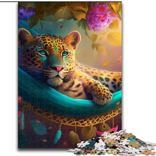 Puzzle 1000 Teile, wunderschöner Leopard aus Holz, Eltern, Partner, Freunde – ab 14 Jahren, 50x75cm, für Heimdekoration, Gehirntraining Puzzle 1000 Teile, wunderschöner Leopard aus Holz, Eltern, Partner, Freunde – ab 14 Jahren, 50x75cm, für Heimdekoration, Gehirntraining von LiJianXXE