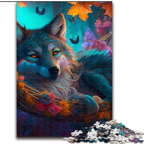 Puzzle 1000 Teile, wunderschöner Wolf aus Holz, Kinder ab 14 Jahren, 50x75cm, Spaß für die ganze Familie, Basteln, perfekt für Geburtstage, Feiertage Puzzle 1000 Teile, wunderschöner Wolf aus Holz, Kinder ab 14 Jahren, 50x75cm, Spaß für die ganze Familie, Basteln, perfekt für Geburtstage, Feiertage von LiJianXXE