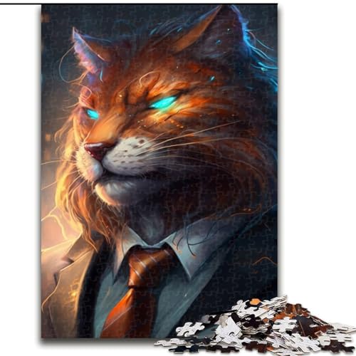Puzzle 1000 Teile „Boss Cat“ aus Holz, Eltern, Partner, Freunde – ab 14 Jahren, 50x75cm, für Heimdekoration, Gehirntraining Puzzle 1000 Teile „Boss Cat“ aus Holz, Eltern, Partner, Freunde – ab 14 Jahren, 50x75cm, für Heimdekoration, Gehirntraining von LiJianXXE