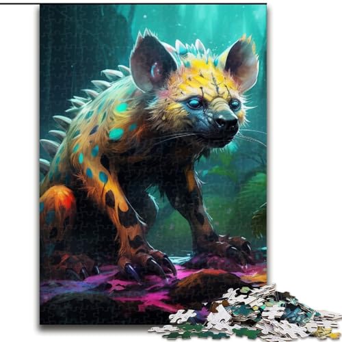 Puzzle 1000 Teile „Psychedelische Hyäne“ aus Holz, Eltern, Partner, Freunde – ab 14 Jahren, 50x75cm, für Heimdekoration, Gehirntraining Puzzle 1000 Teile „Psychedelische Hyäne“ aus Holz, Eltern, Partner, Freunde – ab 14 Jahren, 50x75cm, für Heimdekoration, Gehirntraining von LiJianXXE
