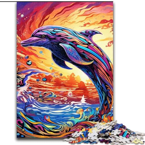 Puzzle 1000 Teile „Psychedelischer Delfin“ aus Holz, Eltern, Partner, Freunde – ab 14 Jahren, 50x75cm, Geburtstagsgeschenkidee, anspruchsvolles Denkspiel Puzzle 1000 Teile „Psychedelischer Delfin“ aus Holz, Eltern, Partner, Freunde – ab 14 Jahren, 50x75cm, Geburtstagsgeschenkidee, anspruchsvolles Denkspiel von LiJianXXE