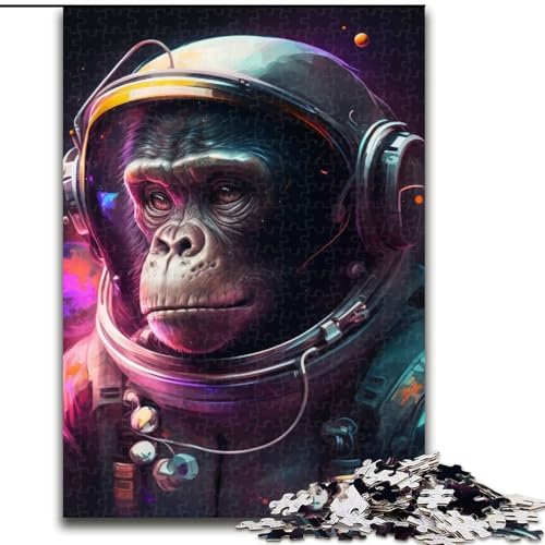 Puzzle 1000 Teile Astronaut Schimpanse aus Holz, Eltern, Partner, Freunde – ab 14 Jahren, 50x75cm, für Heimdekoration, Gehirntraining Puzzle 1000 Teile Astronaut Schimpanse aus Holz, Eltern, Partner, Freunde – ab 14 Jahren, 50x75cm, für Heimdekoration, Gehirntraining von LiJianXXE
