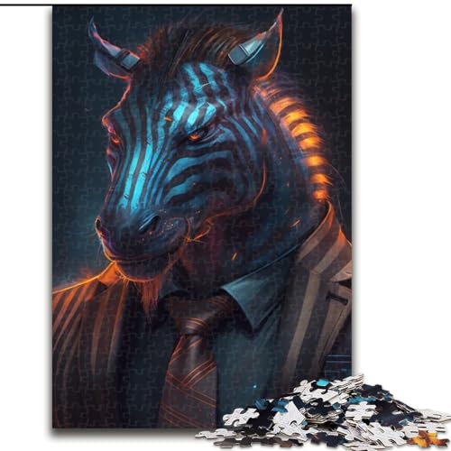 Puzzle 1000 Teile Boss Zebra aus Holz, Hochschwieriges Denkspiel für Jugendliche 50x75cm Lernspielzeug für Jugendliche, Home-Office-Dekor von LiJianXXE