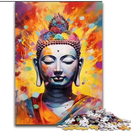 Puzzle 1000 Teile Buddha aus Holz, Hochschwieriges Denkspiel für Jugendliche 50x75cm Lernspielzeug für Jugendliche, Home-Office-Dekor von LiJianXXE