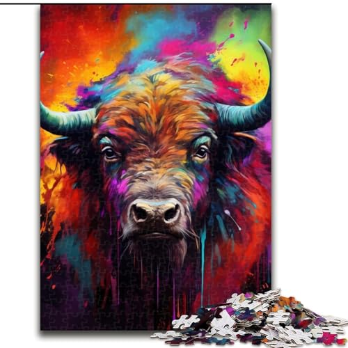 Puzzle 1000 Teile Büffel aus Holz, Kinder ab 14 Jahren, 50x75cm, Spaß für die ganze Familie, Basteln, perfekt für Geburtstage, Feiertage Puzzle 1000 Teile Büffel aus Holz, Kinder ab 14 Jahren, 50x75cm, Spaß für die ganze Familie, Basteln, perfekt für Geburtstage, Feiertage von LiJianXXE