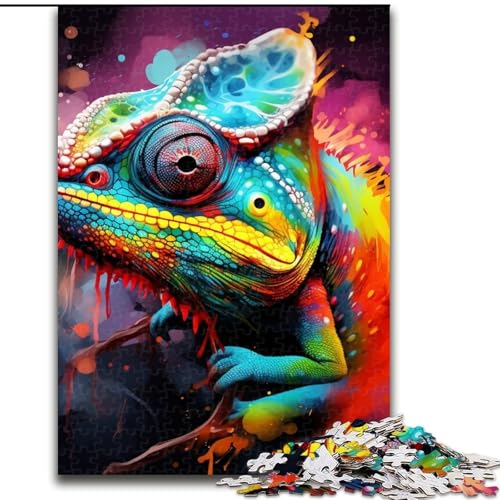 Puzzle 1000 Teile Chamäleon aus Holz, Kinder ab 14 Jahren, 50x75cm, Spaß für die ganze Familie, Basteln, perfekt für Geburtstage, Feiertage Puzzle 1000 Teile Chamäleon aus Holz, Kinder ab 14 Jahren, 50x75cm, Spaß für die ganze Familie, Basteln, perfekt für Geburtstage, Feiertage von LiJianXXE