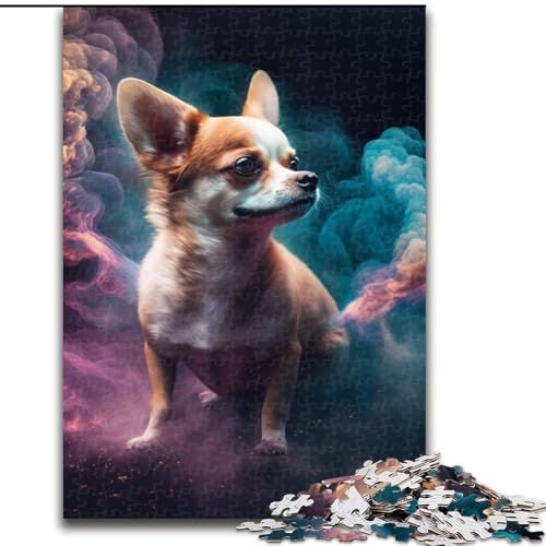Puzzle 1000 Teile Chihuahua-Nebel aus Holz, Hochschwieriges Denkspiel für Jugendliche, 50x75cm, Lernspielzeug für Jugendliche, Heimbüro-Dekor von LiJianXXE