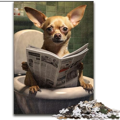 Puzzle 1000 Teile Chihuahua aus Holz, Hochschwieriges Denkspiel für Jugendliche 50x75cm für Geburtstage, Feiertage und besondere Anlässe von LiJianXXE
