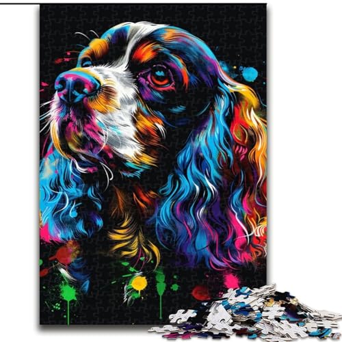 Puzzle 1000 Teile Cocker Spaniel aus Holz, perfektes Weihnachts- und Neujahrsgeschenk, Feiertagsgeschenk 50x75cm, Lernspielzeug für Teenager, Heimbüro-Dekor von LiJianXXE