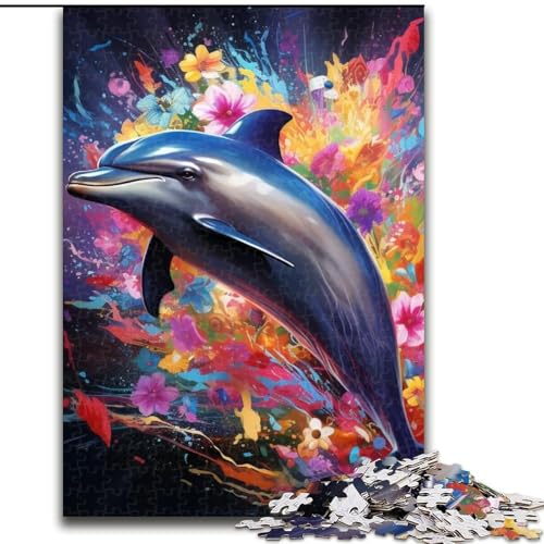 Puzzle 1000 Teile Delfin aus Holz, Eltern, Partner, Freunde – ab 14 Jahren, 50x75cm, für Heimdekoration, Gehirntraining Puzzle 1000 Teile Delfin aus Holz, Eltern, Partner, Freunde – ab 14 Jahren, 50x75cm, für Heimdekoration, Gehirntraining von LiJianXXE