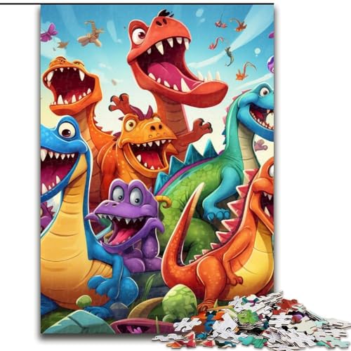 Puzzle 1000 Teile Dinosaurierkunst aus Holz, Hochschwieriges Denkspiel für Jugendliche 50x75cm Lernspielzeug für Jugendliche, Home-Office-Dekor von LiJianXXE