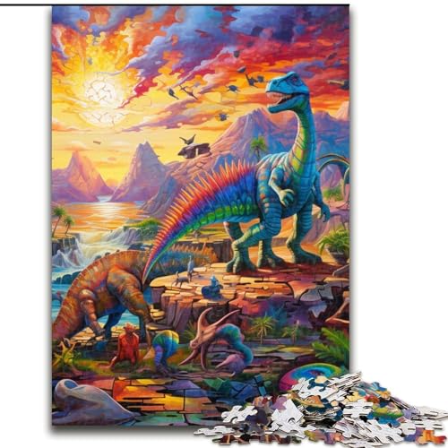 Puzzle 1000 Teile Dinosaurierwelt Puzzle aus Pappe, Geburtstage, Weihnachten, Halloween, Thanksgiving, Ostern 1000 Stück(26x38cm) von LiJianXXE