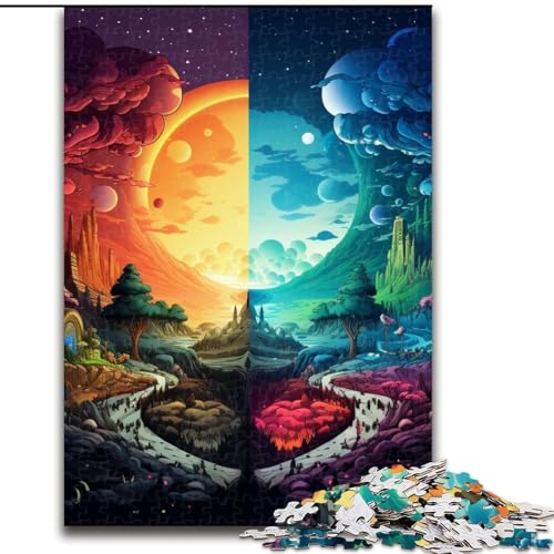 Puzzle 1000 Teile Fantasielandschaftspuzzle Aus Holz, Herausforderndes DIY-Denkspiel, Perfektes Familienspiel Oder Dekoratives Geschenk 1000pcs(50x75cm) von LiJianXXE