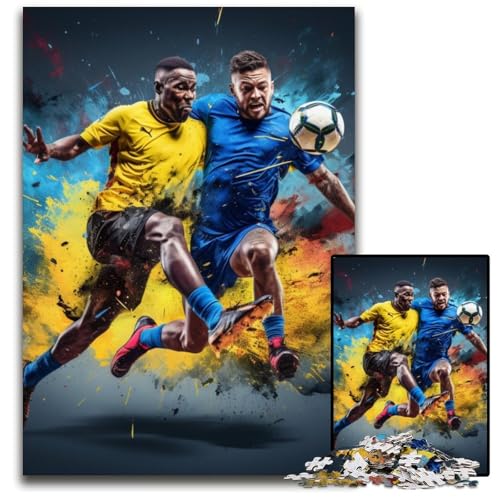 Puzzle 1000 Teile Fußballsport Kartonpuzzle für Erwachsene Kreatives Familienspiel & Heimdekoration, Teenager 26x38cm/10,23x14,96 Zoll von LiJianXXE
