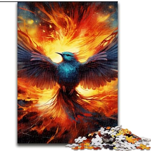 Puzzle 1000 Teile Kunst Bunter Phönix aus Holz, Hochschwieriges Denkspiel für Teenager 50x75cm Lernspielzeug für Teenager, Home-Office-Dekor von LiJianXXE