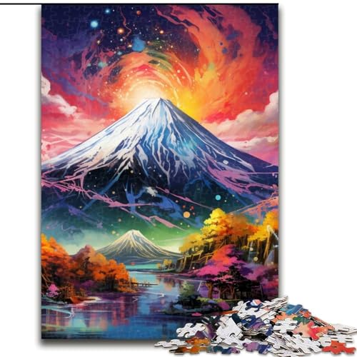 Puzzle 1000 Teile Mount Fuji aus Holz, Hochschwieriges Denkspiel für Jugendliche 50x75cm Lernspielzeug für Jugendliche, Home-Office-Dekor von LiJianXXE