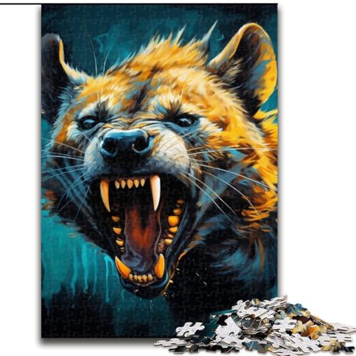 Puzzle 1000 Teile Psychedelic The Hyena aus Holz, Hochschwieriges Denkspiel für Jugendliche 50x75cm Lernspielzeug für Jugendliche, Home-Office-Dekor von LiJianXXE