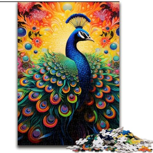Puzzle 1000 Teile Psychedelischer Pfau aus Holz, Hochschwieriges Denkspiel für Jugendliche 50x75cm für Geburtstage, Feiertage und besondere Anlässe Puzzle 1000 Teile Psychedelischer Pfau aus Holz, Hochschwieriges Denkspiel für Jugendliche 50x75cm für Geburtstage, Feiertage und besondere Anlässe von LiJianXXE