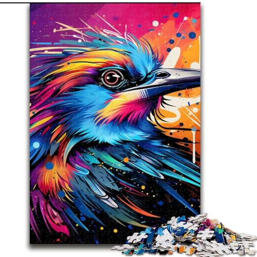 Puzzle 1000 Teile Psychedelischer Vogel aus Holz, Hochschwieriges Denkspiel für Jugendliche 50x75cm Lernspielzeug für Jugendliche, Home-Office-Dekor von LiJianXXE