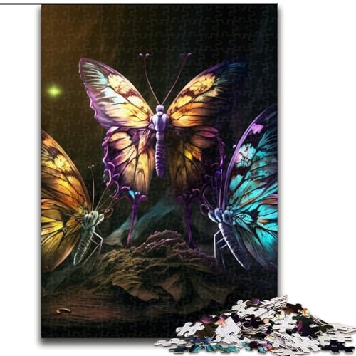 Puzzle 1000 Teile Schmetterlingskunst aus Holz, Eltern, Partner, Freunde – ab 14 Jahren, 50x75cm, für Heimdekoration, Gehirntraining Puzzle 1000 Teile Schmetterlingskunst aus Holz, Eltern, Partner, Freunde – ab 14 Jahren, 50x75cm, für Heimdekoration, Gehirntraining von LiJianXXE