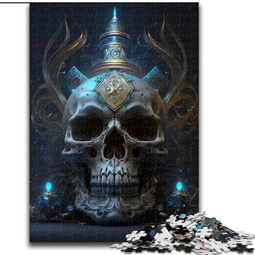 Puzzle 1000 Teile Schöner Totenkopf aus Holz, Hochschwieriges Denkspiel für Jugendliche 50x75cm Lernspielzeug für Jugendliche, Home-Office-Dekor von LiJianXXE