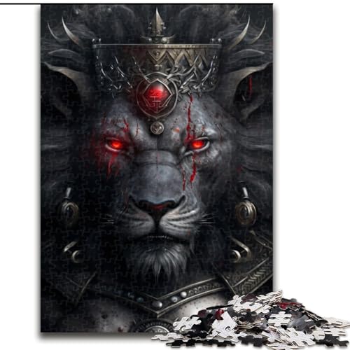 Puzzle 1000 Teile Schwarzer Löwe aus Holz, Hochschwieriges Denkspiel für Jugendliche 50x75cm für Geburtstage, Feiertage und besondere Anlässe von LiJianXXE