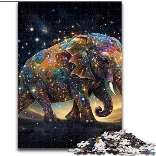 Puzzle 1000 Teile Sterntier Elefant aus Holz, Hochschwieriges Denkspiel für Jugendliche 50x75cm für Geburtstage, Feiertage und besondere Anlässe von LiJianXXE