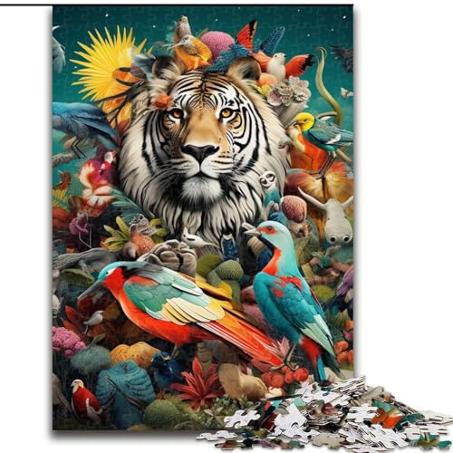 Puzzle 1000 Teile Tierwelt-Puzzles aus Pappe, Geburtstage, Weihnachten, Halloween, Thanksgiving, Ostern, 1000 Stück(26x38cm) von LiJianXXE